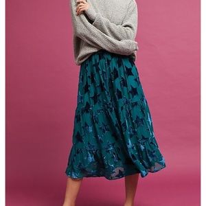 Anthropologie Starry Eyed Velvet Burnout Skirt- M
